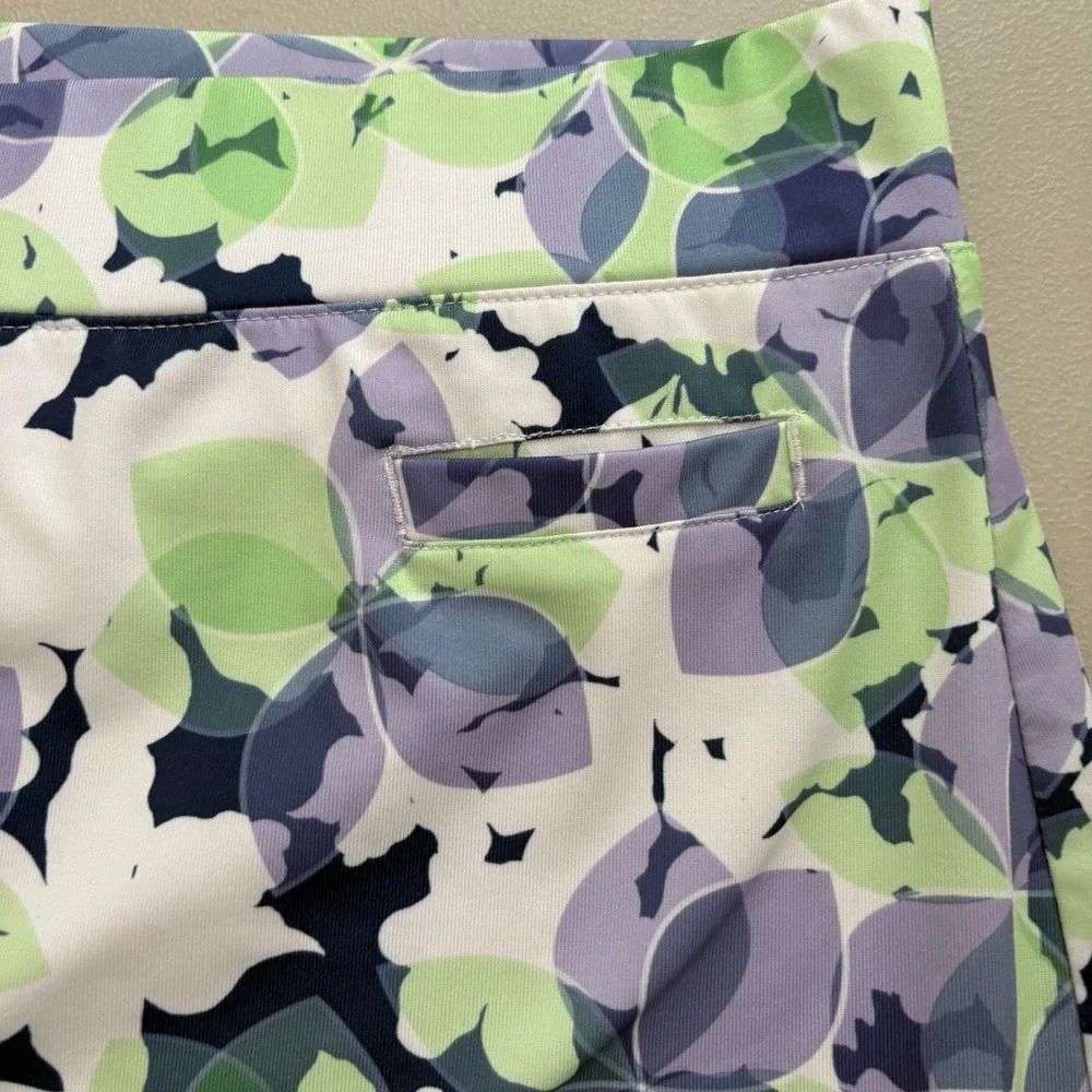 Pebble Beach Dry-Luxe Performance Floral Golf Skort Green‎ Purple Womens XL Golf